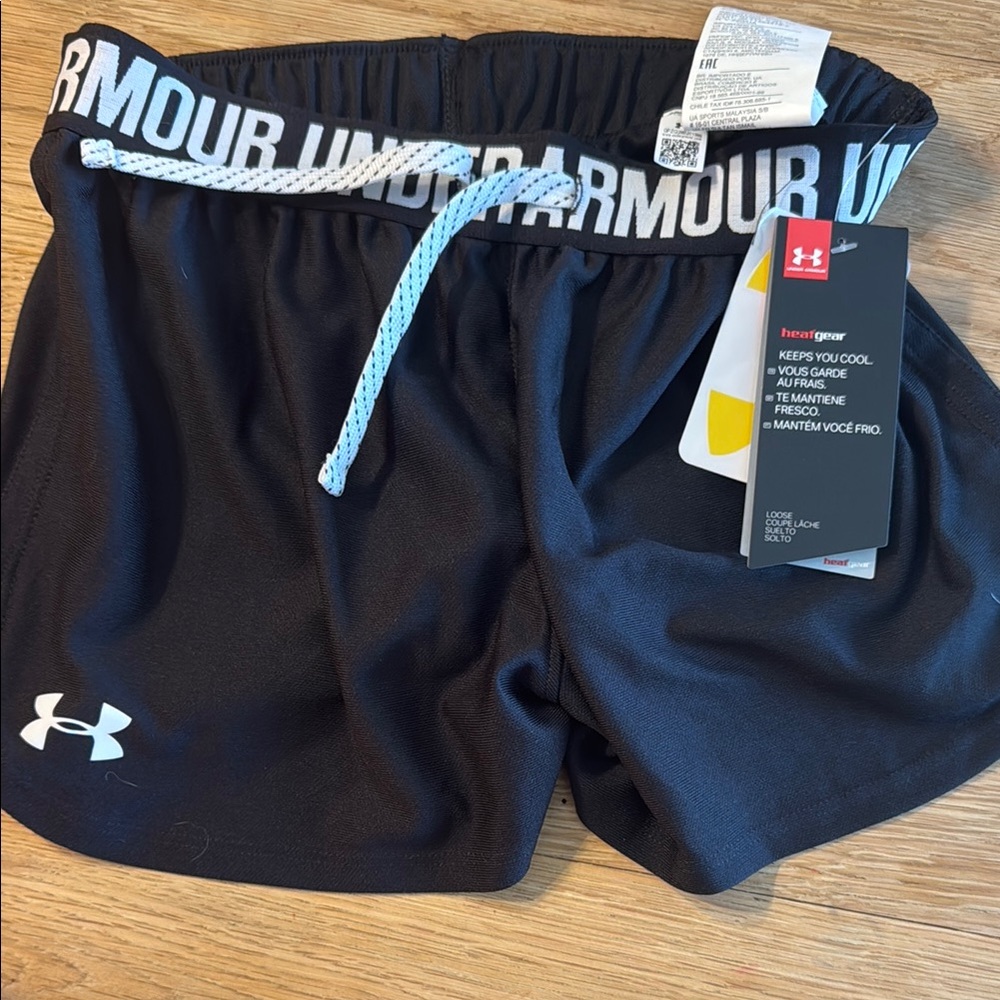 Under Armour Black Athletic Shorts with Elastic Waistband